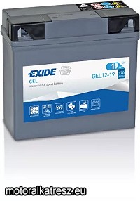 Exide GEL G19 GEL12-19 19Ah akkumulátor (Gél/Zselés 360°-ban forgatható)