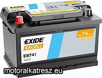 Exide EB741 Excell 74Ah akkumulátor