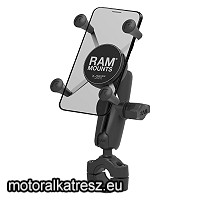 RAM Mount X-Grip telefontartó közepes nyakkal, fix ármérőjű kormányadapterrel