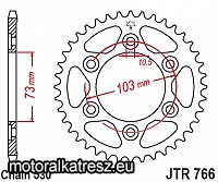 JT 115-682-43 hátsó lánckerék
