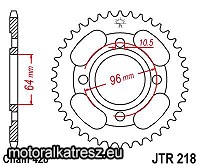 JT JTR218-44 hátsó lánckerék