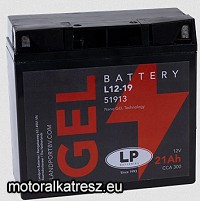 Landport G12-19 / L12-19 21Ah gél-zselés akkumulátor (51913, YT19BL-BS, 51814 helyett is)