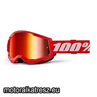 100% Strata2 50028-00018 piros védőszemüveg piros színű tükrös lencsével (cross/enduro/ATV/quad)