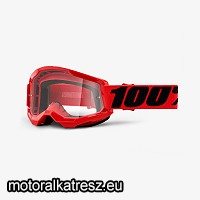 100% Strata2 50027-00018 piros védőszemüveg víztiszta lencsével (cross/enduro/ATV/quad)