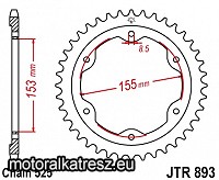 JT 115-580-39 hátsó lánckerék