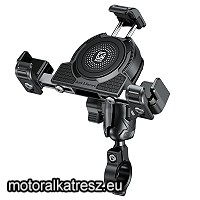 Biketec Kormányra szerelhető mobiltelefontartó Type-C és vezeték nélküli töltővel, anti-vibrációs tartóval