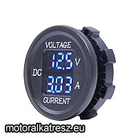 Biketec Volt és ampermérő beépíthető kék leddel (D6) (1 db)