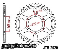JT 115-469-51 hátsó lánckerék