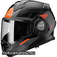 LS2 FF901 ADVANT X OBLIVION matt fekete-szürke-narancs színű teljesen hátranyíló sisak M