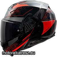 LS2 FF910 ADVANT II ASTRAL fekete-piros hátranyitható bukósisak XS