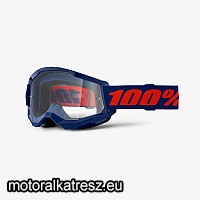 100% Strata2 50027-00021 navy kék-piros védőszemüveg víztiszta lencsével (cross/enduro/ATV/quad)