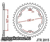 JT 115-570-50 hátsó lánckerék