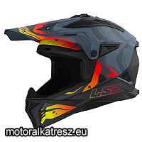 LS2 MX708 FAST II WASH cross sisak matt szürke-sárga M