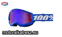 100% Strata2 50028-00014 sötétkék védőszemüveg kék/piros színű tükrös lencsével (cross/enduro/ATV/quad)