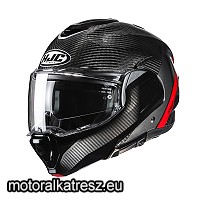 HJC F100 CARBON STAN MC1 karbon-szürke-piros hátranyitható bukósisak M (1 db)