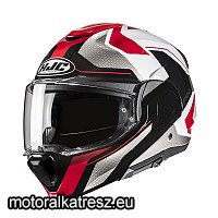 HJC F100 BIOS MC1 fekete-fehér-szürke-piros hátranyitható bukósisak L
