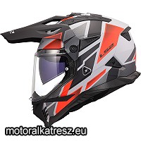 LS2 MX702 PIONEER II BLOCK szürke-piros bukósisak L