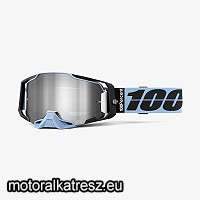 100% Armega Petros világoskék-fekete védőszemüveg szürke lencsével (cross/enduro/ATV/quad)