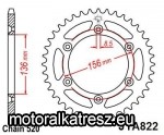 JT 110-451-48 ALU hátsó lánckerék