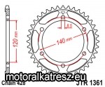 JT JTR1361-50 hátsó lánckerék