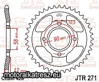JT JTR271-50 hátsó lánckerék